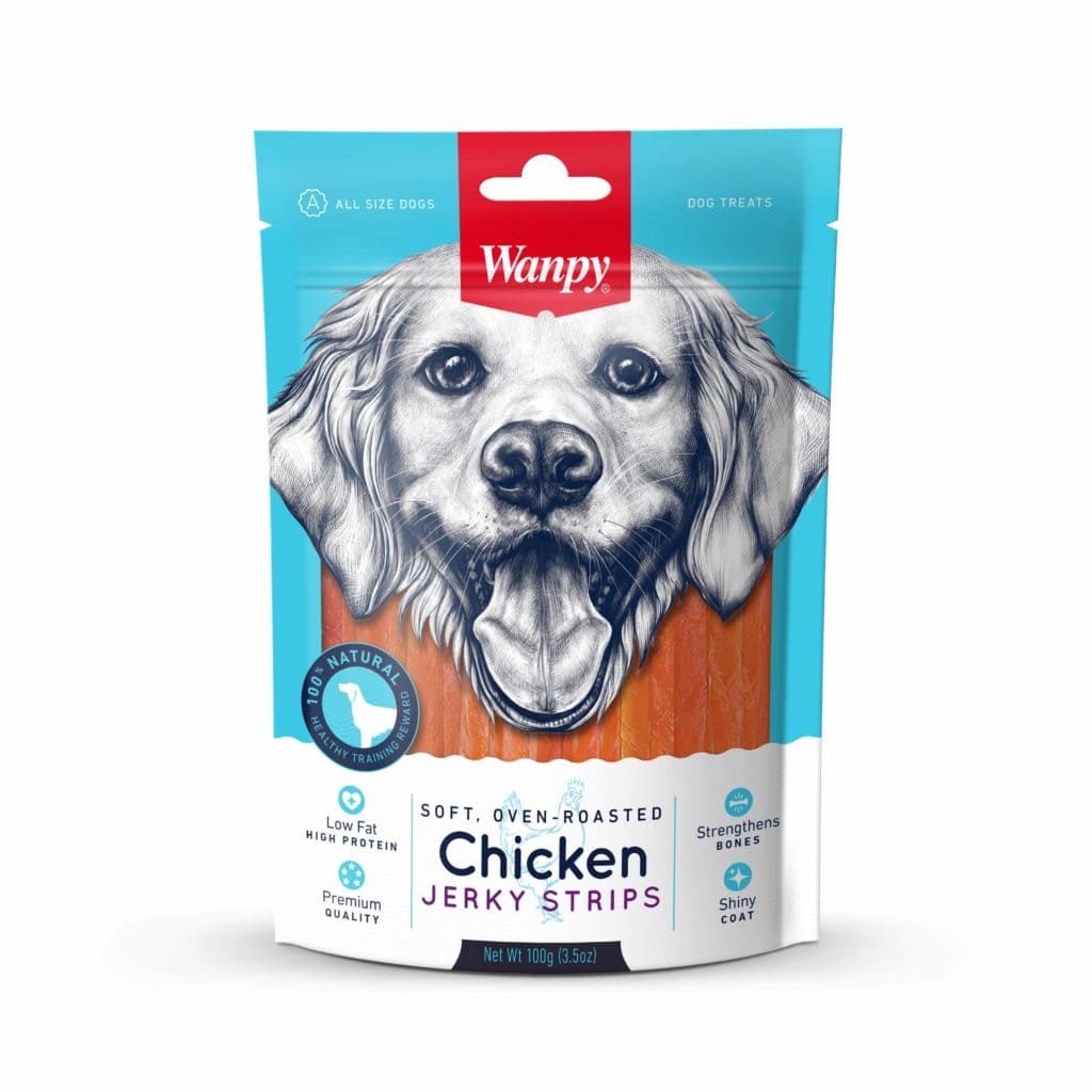 تشویقی سگ ونپی با طعم مرغ Chicken Jerky Strips وزن 100 گرم