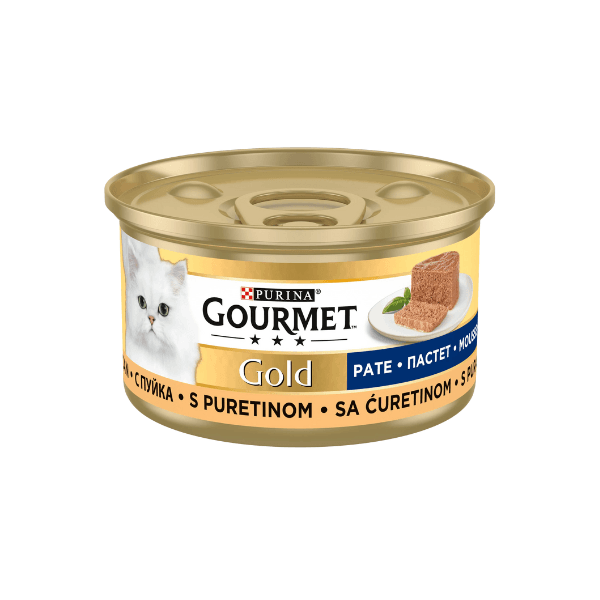 کنسرو غذای گربه گورمت با طعم بوقلمون Gourmet Cat Food With Turkey وزن ۸۵ گرم