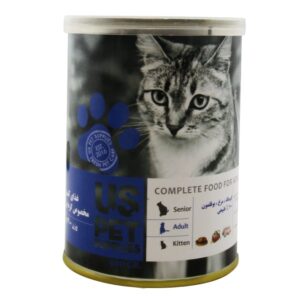 کنسرو غذای گربه یو اس پت با طعم گوساله،مرغ و بوقلمون UsPet Canned Food With Chicken & Veal & Turkey وزن 400 گرم
