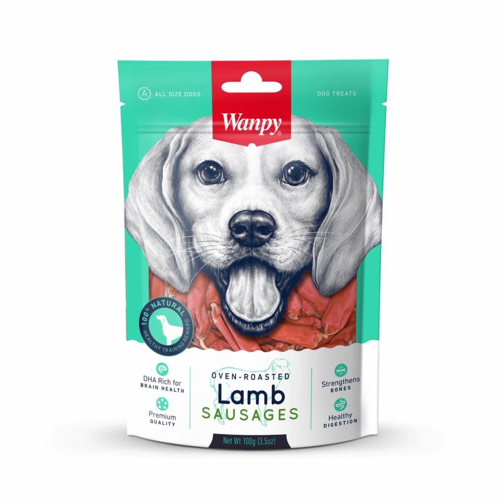 تشویقی سگ سوسیسی ونپی با گوشت بره Wanpy Lamb Sausages وزن 100 گرم
