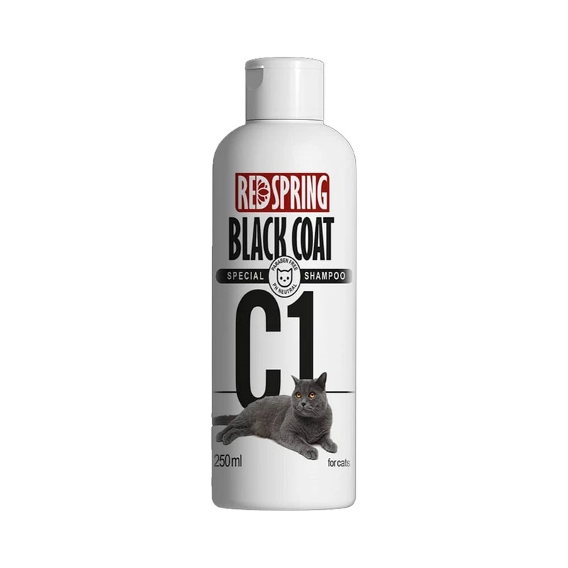شامپو گربه C1 مخصوص موهای تیره و مشکی رداسپرینگ Redspring Black Coat Shampoo C1 حجم 300 میلی لیتر