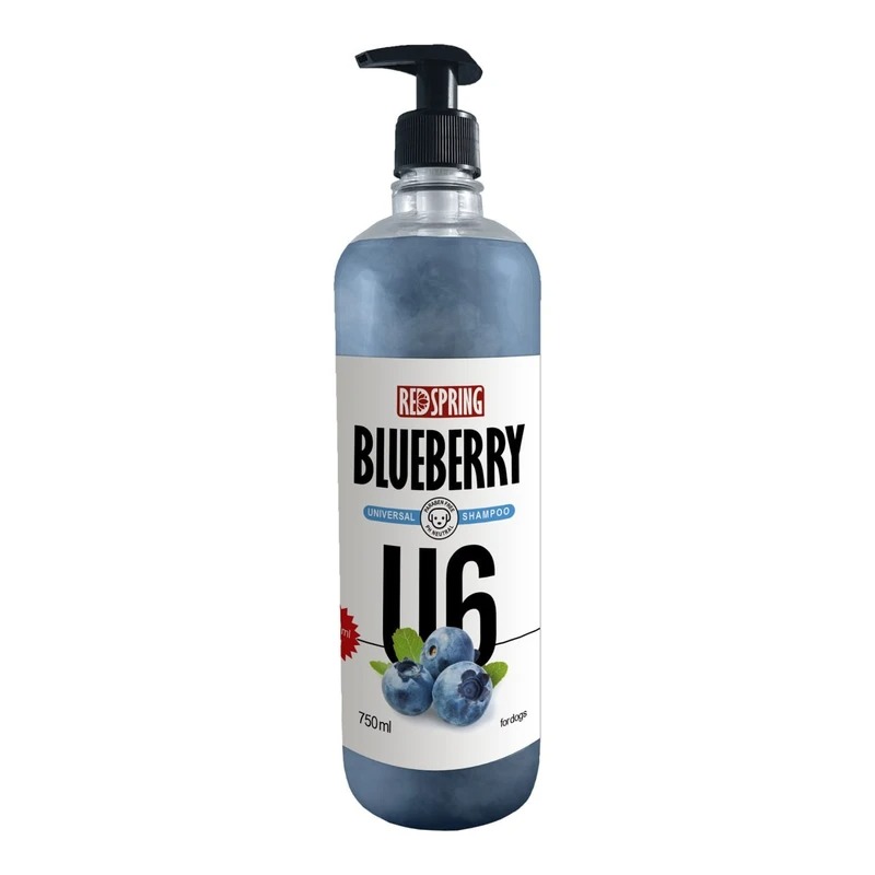 شامپو سگ U6 با عصاره بلوبری رداسپرینگ Redspring Blueberry Universal Shampoo U6 حجم 850 میلی لیتر