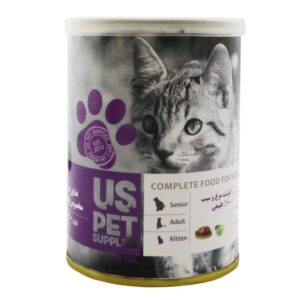 کنسرو غذای بچه گربه یو اس پت با طعم گوشت مرغ و سیب UsPet Canned Food With Chicken & Apple وزن 400 گرم